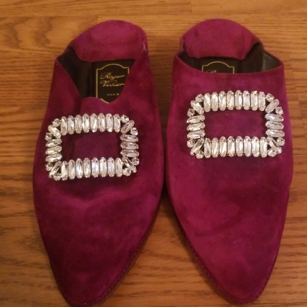Roger Vivier Suede Mules